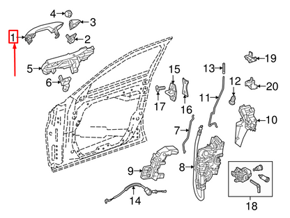 NEW MERCEDES-BENZ C W205 FRONT LEFT OUTSIDE DOOR HANDE A09976047019775 ORIGINAL