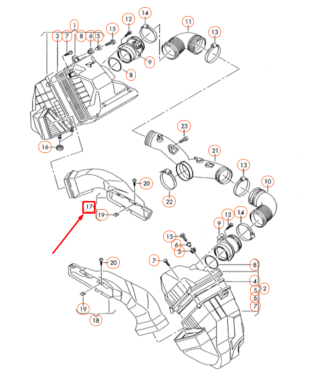 NEW VOLKSWAGEN PHAETON GP2 RIGHT AIR INTAKE DUCT 3D0129617AG ORIGINAL