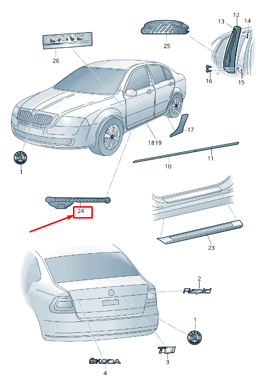 new skoda rapid nh front left adapter 5ja853493 original