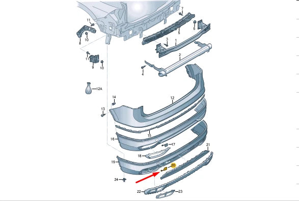 NEW VW TIGUAN AD REAR BUMPER RIGHT TOW HOOK EYE COVER CAP 5NN807441DGRU
