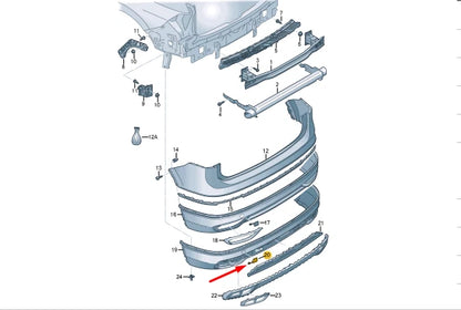 NEW VW TIGUAN AD REAR BUMPER RIGHT TOW HOOK EYE COVER CAP 5NN807441DGRU