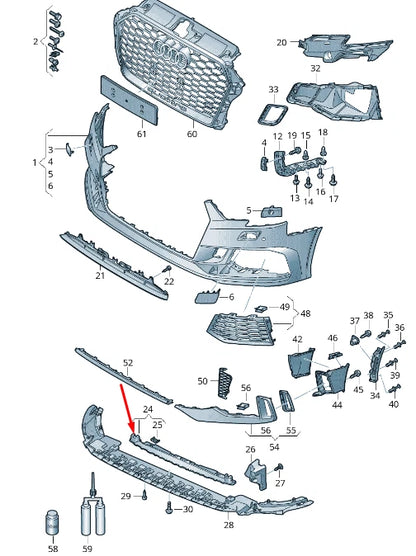 NEW AUDI A3 8V FRONT BUMPER LOWER FOAM ABSORBER 8V5807959