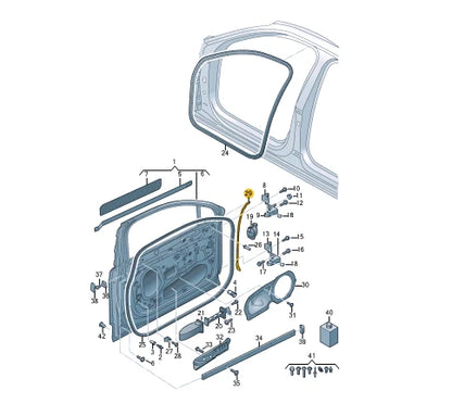 NEW AUDI Q7 4M FRONT LEFT DOOR RUBBER OUTER SEAL 4M0837717D