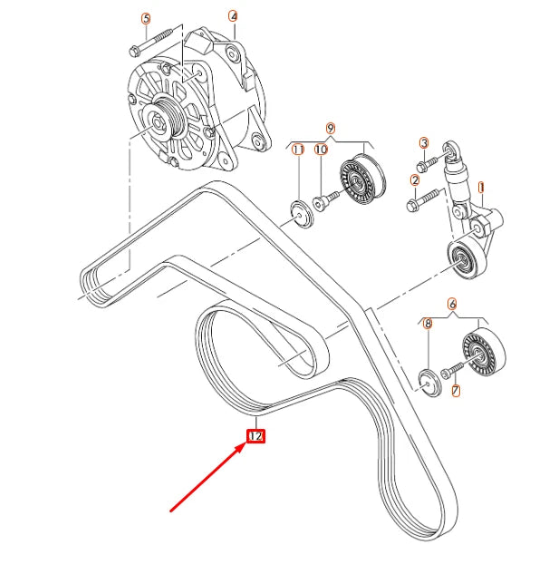 NEW AUDI A8 D3 DOUBLE POLY SERPENTINE V-BELT 07C145933S