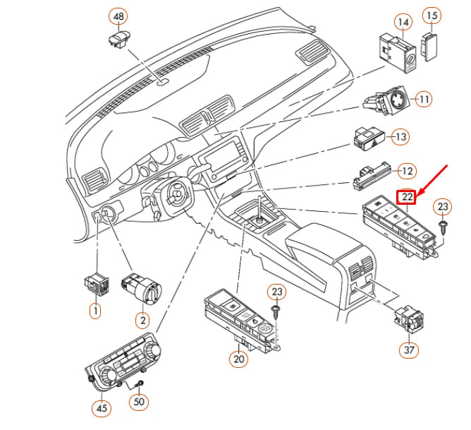 NEW VW PASSAT B7 PUSH BUTTON CONTROL PANEL LHD 3AB927238BSWHS