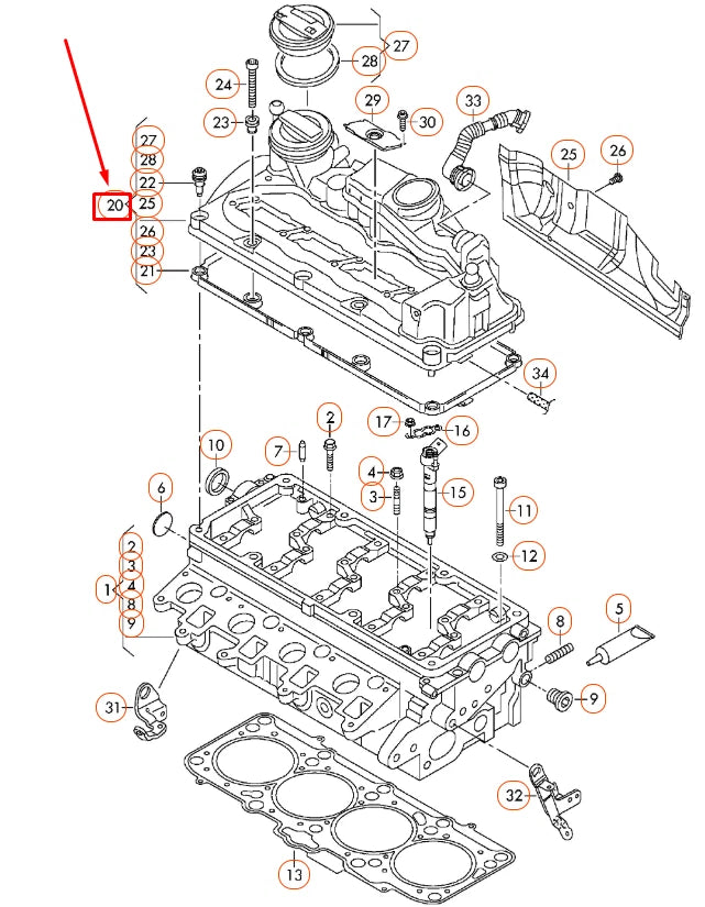 NEW VOLKSWAGEN BEETLE A5 CYLINDER HEAD COVER 03L103469 ORIGINAL