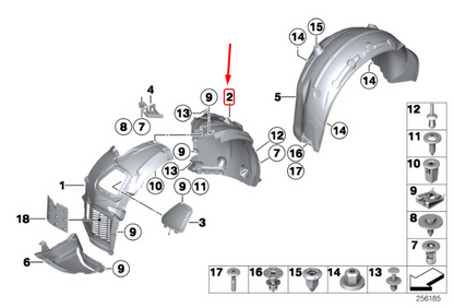 new bmw 6 coupe f13 front left wheel arch cover rear part 51717244183 original