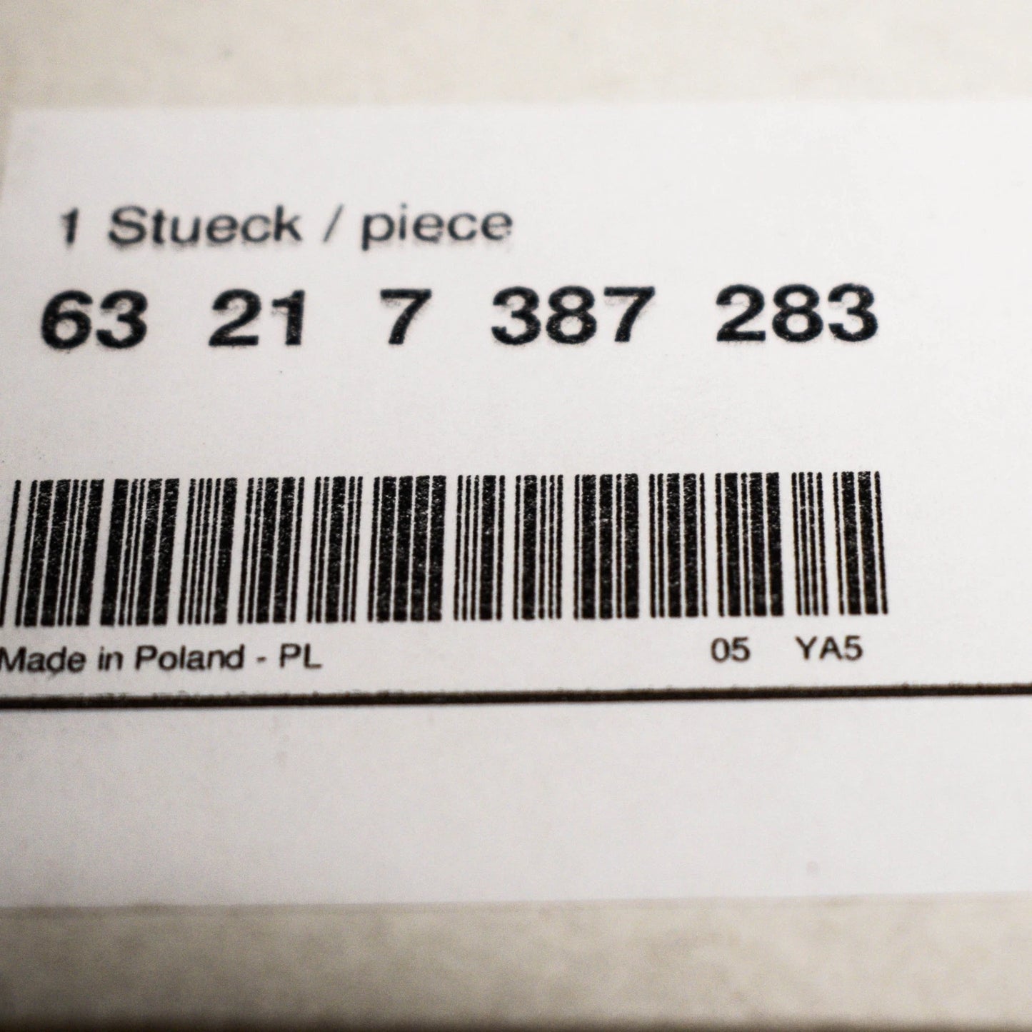 NEW BMW 1 F21 REAR LEFT WATER CHANEL COVER TRIM 63217387283 7387283 ORIGINAL