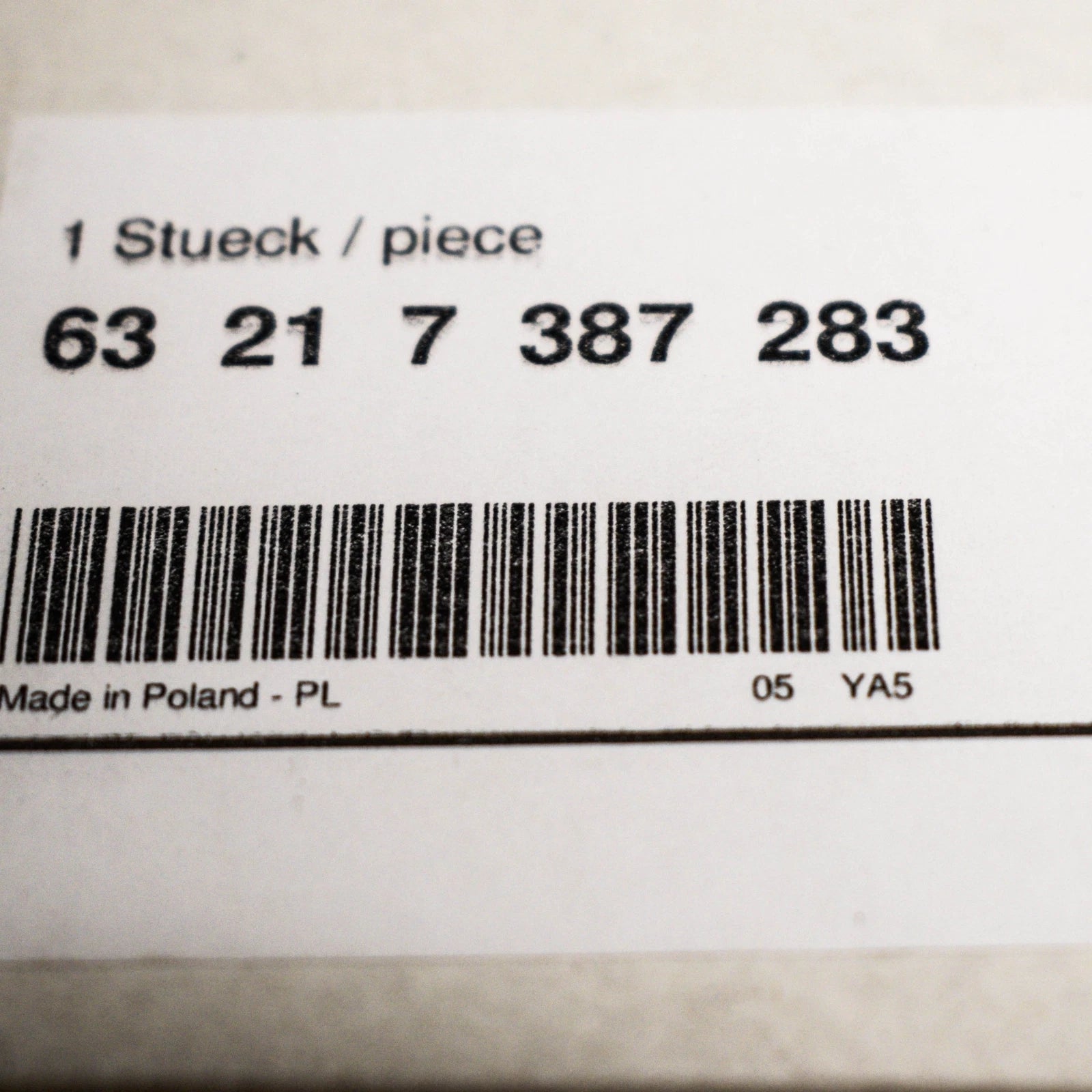 NEW BMW 1 F21 REAR LEFT WATER CHANEL COVER TRIM 63217387283 7387283 ORIGINAL