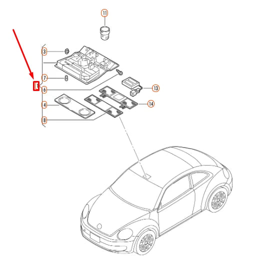 NEW VW BEETLE A5 FRONT INTERIOR AND READING LIGHT 1K0947105BAYAH