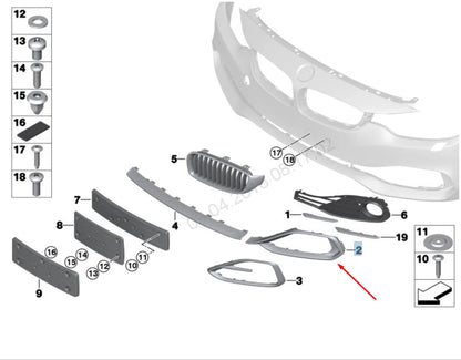 NEW BMW 4 F32 FRONT BUMPER SPORT LINE LEFT FINISHER 51117294839 7294839 ORIGINAL