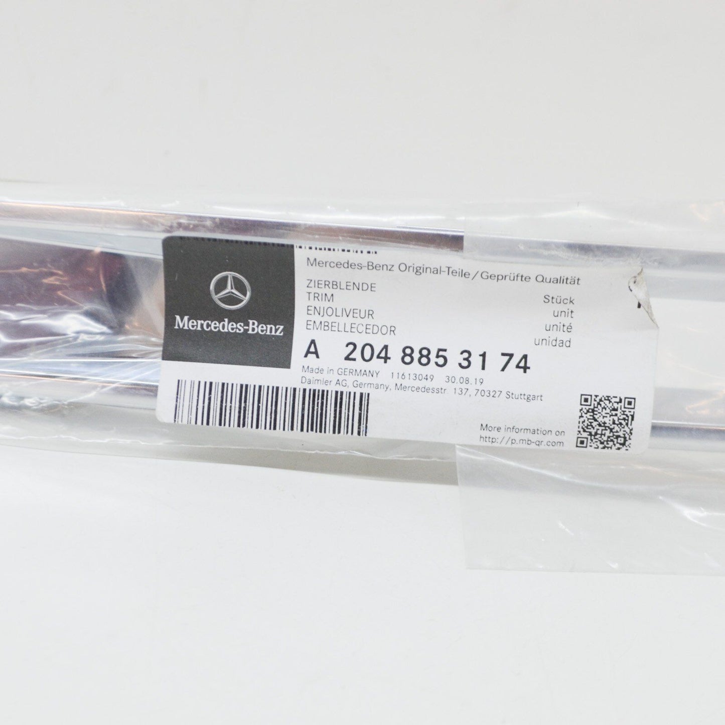 NEW MB C W204 AMG FRONT BUMPER LEFT DRL LIGHT TRIM A2048853174 ORIGINAL