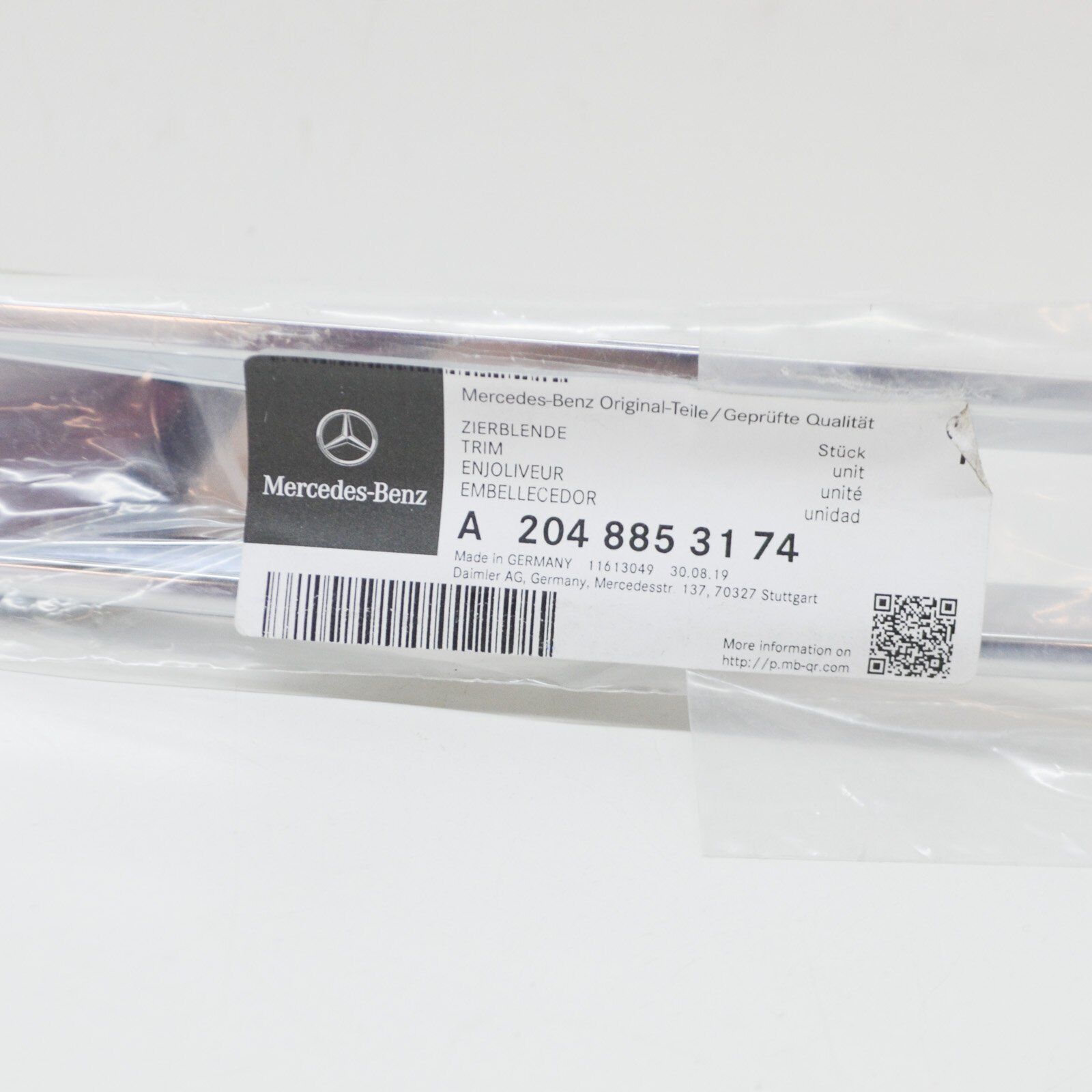 NEW MB C W204 AMG FRONT BUMPER LEFT DRL LIGHT TRIM A2048853174 ORIGINAL