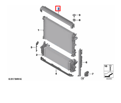 new bmw x5 g05 upper radiator top cover 17118589086 nee original