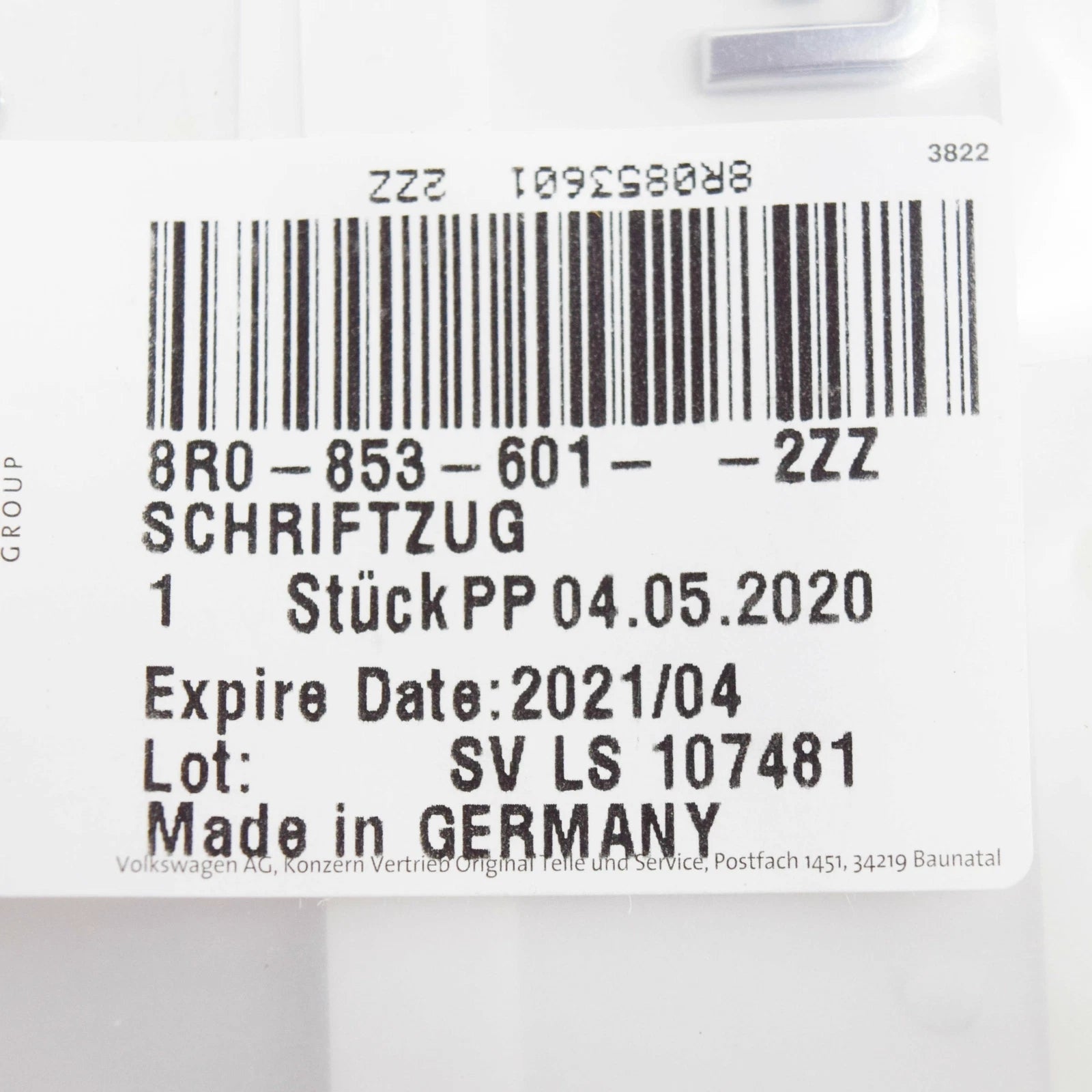 NEW AUDI A6 4G C7 FRONT FENDER HYBRID EMBLEM 8R08536012ZZ ORIGINAL