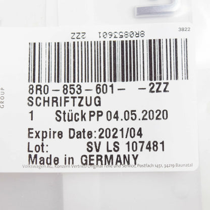 NEW AUDI A6 4G C7 FRONT FENDER HYBRID EMBLEM 8R08536012ZZ ORIGINAL