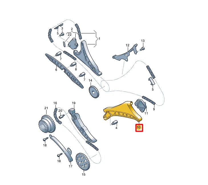 NEW VOLKSWAGEN TOUAREG CR7 TIMING CHAIN TENSIONER ARM 06M109509M ORIGINAL
