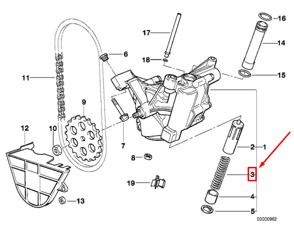new bmw 5 e39 compression spring 1736790 11411736790 original