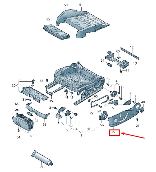 NEW AUDI RS3 FRONT LEFT OUTER SEAT FRAME TRIM 8V0881325S4PK