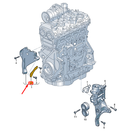 new audi a3 sportback 8y engine support 06q199541a original