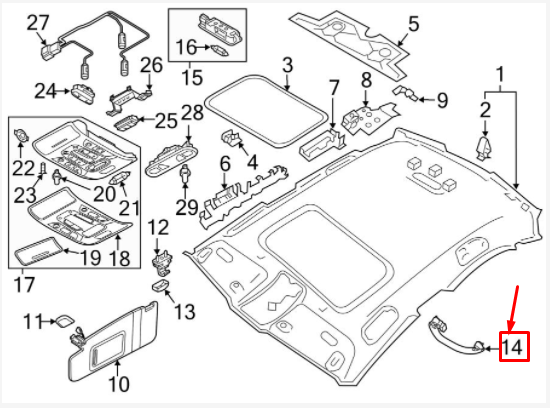 NEW AUDI Q5 8R REAR RIGHT ROOF GRAB HANDLE 8K0857608AEP5 8K0857608A EP5 ORIGINAL