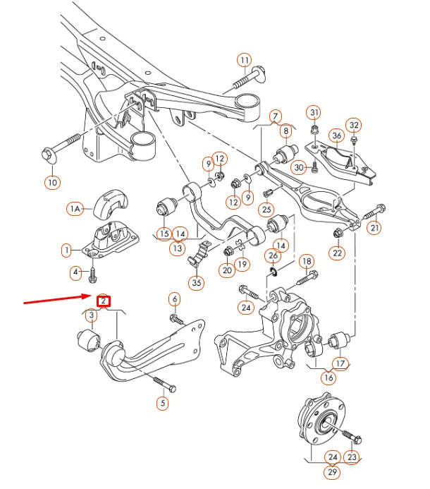 NEW AUDI A1 8X REAR RIGHT AXLE GUIDE 1K0505224K