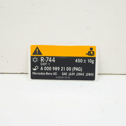 NEW MERCEDES-BENZ S W222 INFORMATION LABEL A0008170105 ORIGINAL