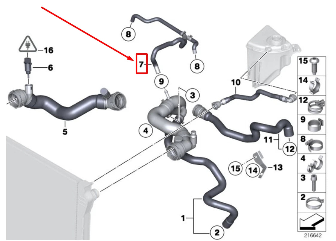 NEW BMW X5 E70 ENGINE COOLANT OVERFLOW HOSE 17127576363 7576363 ORIGINAL