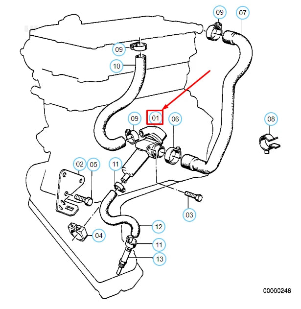 NEW BMW 3 E30 OIL SEPARATOR 11152241124 ORIGINAL