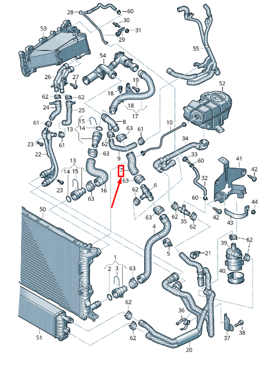 new audi a6 avant c7 engine coolant hose 4g0121055bl original