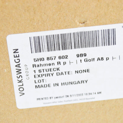 NEW VW GOLF VIII CD MK8 FRONT RIGHT DOOR MIRROR FRAME 5H08576029B9 ORIGINAL