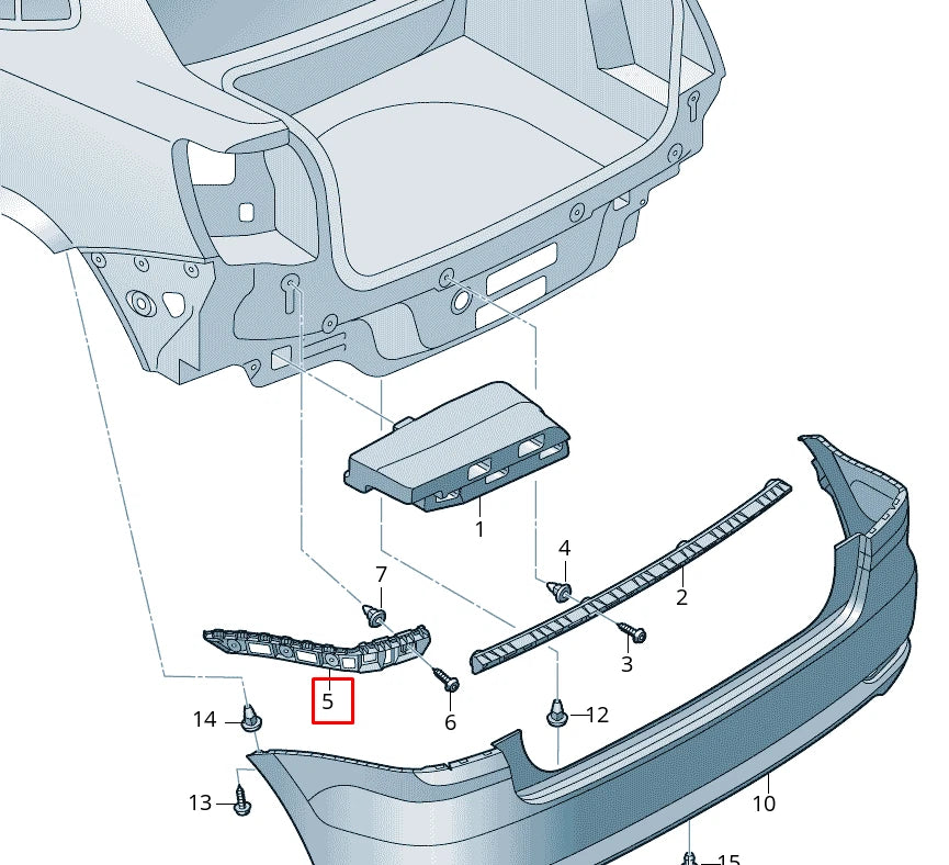 NEW VOLKSWAGEN AMEO REAR RIGHT BUMPER BRACKET 6RW807394