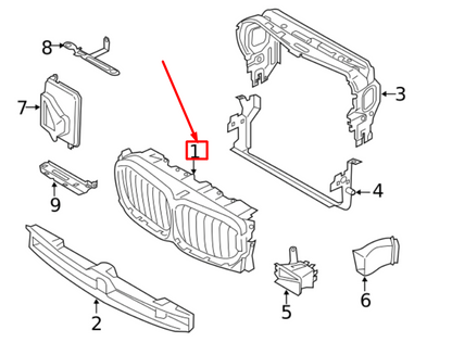 new bmw x5 g05 front upper radiator grille flaps 51745a29c44 original