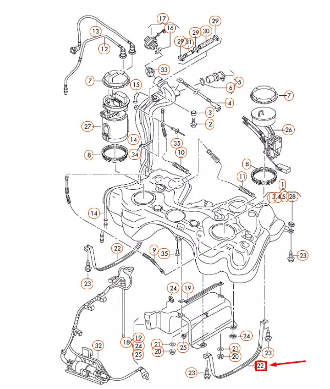NEW AUDI A3 8P FUEL TANK TENSIONING STRAP 1K0201655B