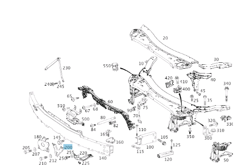 NEW MB E A238 FRONT LEFT ABSORBER TO CROSSMEMBER STRUT A2386202700 ORIGINAL