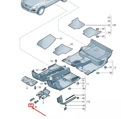 NEW VW TOUAREG 7P MK2 WARNING FLARE BRACKET 1H0863253 ORIGINAL