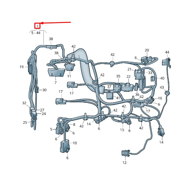 NEW VW TOUAREG 7P FRONT RIGHT SEAT FRAME WIRING HARNESS LHD 7P6971364AM