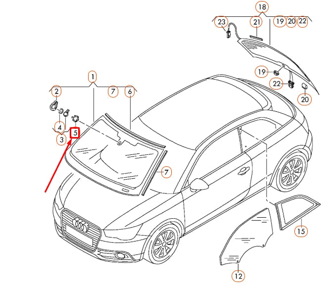 NEW AUDI A1 8X WINDSHIELD RAIN SENSOR RETAINER SPRING 4F0907671B ORIGINAL