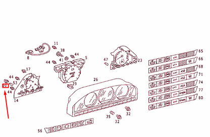 NEW MERCEDES-BENZ E W124 INSTRUMENT CLUSTER LIGHTING SOCKET A0005454019 ORIGINAL