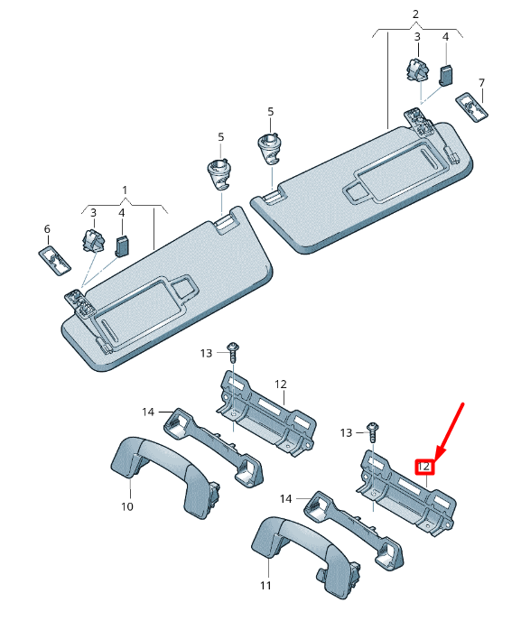 NEW VOLKSWAGEN T-ROC A11 ROOF GRAB HANDLE BRACKET 2GA858687 ORIGINAL