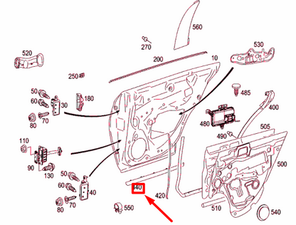 NEW MB CLS C219 REAR RIGHT DOOR BOTTOM SEALING FRAME A2197300478 ORIGINAL