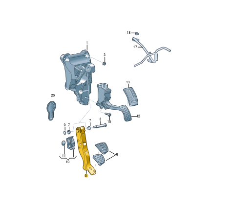 new audi a1 sportback gb brake pedal lhd 2q1723142 original