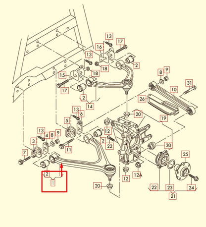 NEW AUDI R8 42 REAR LOWER LEFT SIDE WISHBONE 420505311D 2015 ORIGINAL
