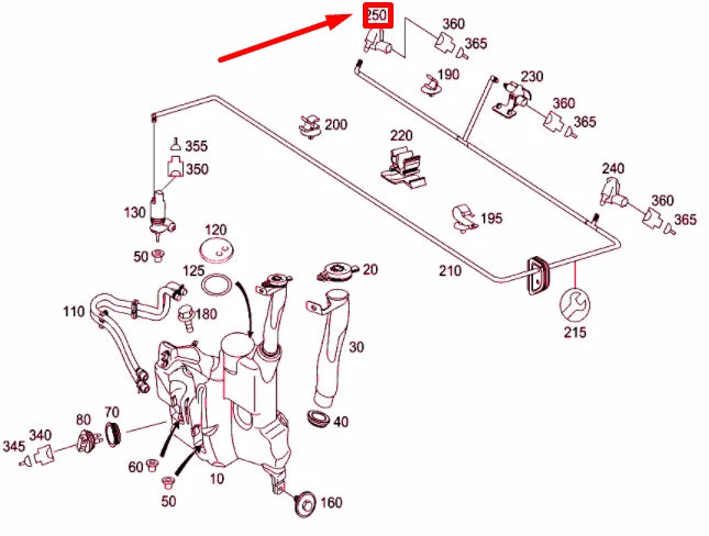 NEW MERCEDES-BENZ ML W164 WINDSCREEN RIGHT TELESCOPIC NOZZLE A1648601047