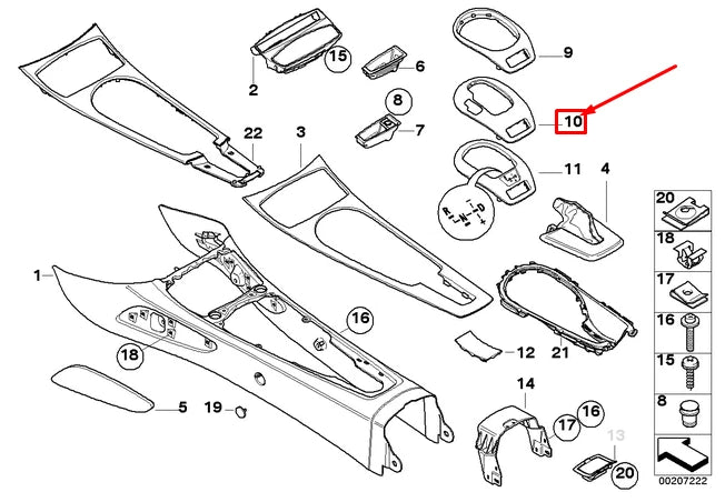 NEW BMW Z4 E85 GEAR SELECTING LEVER COVER 51167158476 7158476 ORIGINAL