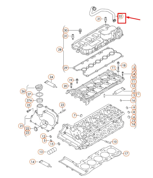 NEW VOLKSWAGEN BEETLE A5 PCV BREATHER VENT HOSE 07K103211B