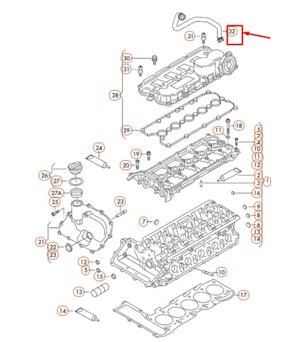 NEW VOLKSWAGEN BEETLE A5 PCV BREATHER VENT HOSE 07K103211B