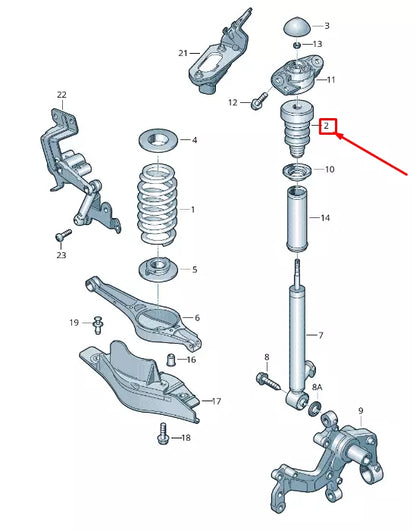 NEW VW SHARAN 7N REAR SHOCK ABSORBER STOP BUFFER 7N0511359D