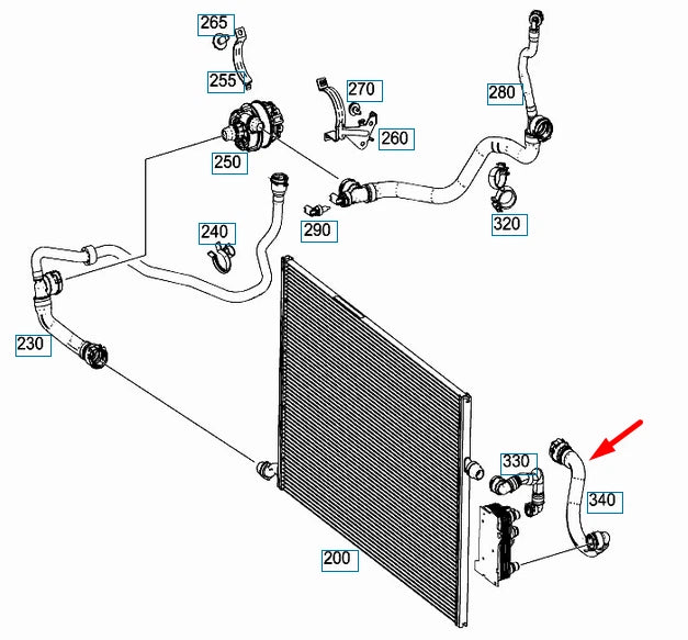 NEW MERCEDES-BENZ C-CLASS W205 COOLER HOSE A2055018184 ORIGINAL