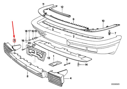 NEW BMW 7 E32 FRONT BUMPER RIGHT FLAP 51111974442 ORIGINAL